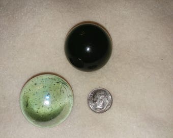 larger shooters marbles clear aqua and deep green