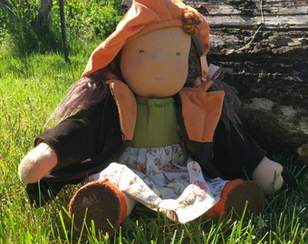 Steiner Doll, lovely Waldorf Doll 18 in/45 cm tall, Handmade, Natural doll
