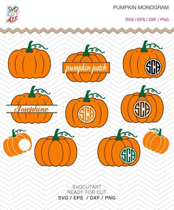 Download Pumpkin Halloween Monograms SVG DXF EPS png Cricut Design