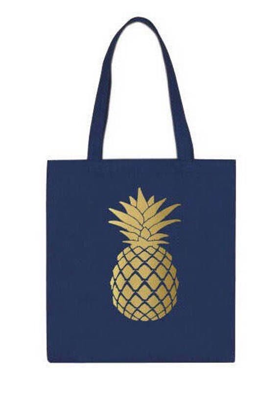 Gold Pineapple Tote Bag Pineapple Print Canvas Bag Market