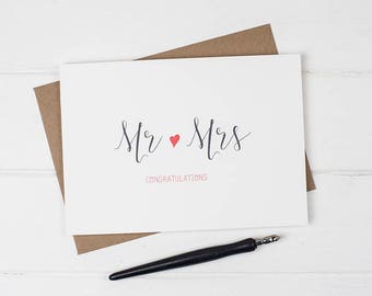 Wedding congratulations card, Wedding card, Wedding congratulations, Mr and Mrs card, Mr and Mr card, Mrs and Mrs card, New married couple