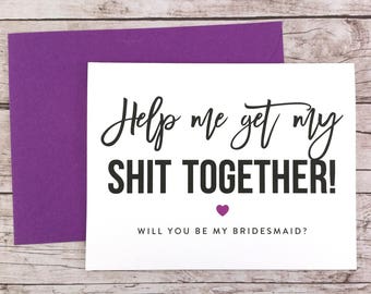 Will You Be My Bridesmaid Card, Will You Be My Maid of Honor Card, Funny Bridesmaid Card, Funny Bridesmaid Proposal - (FPS0025)