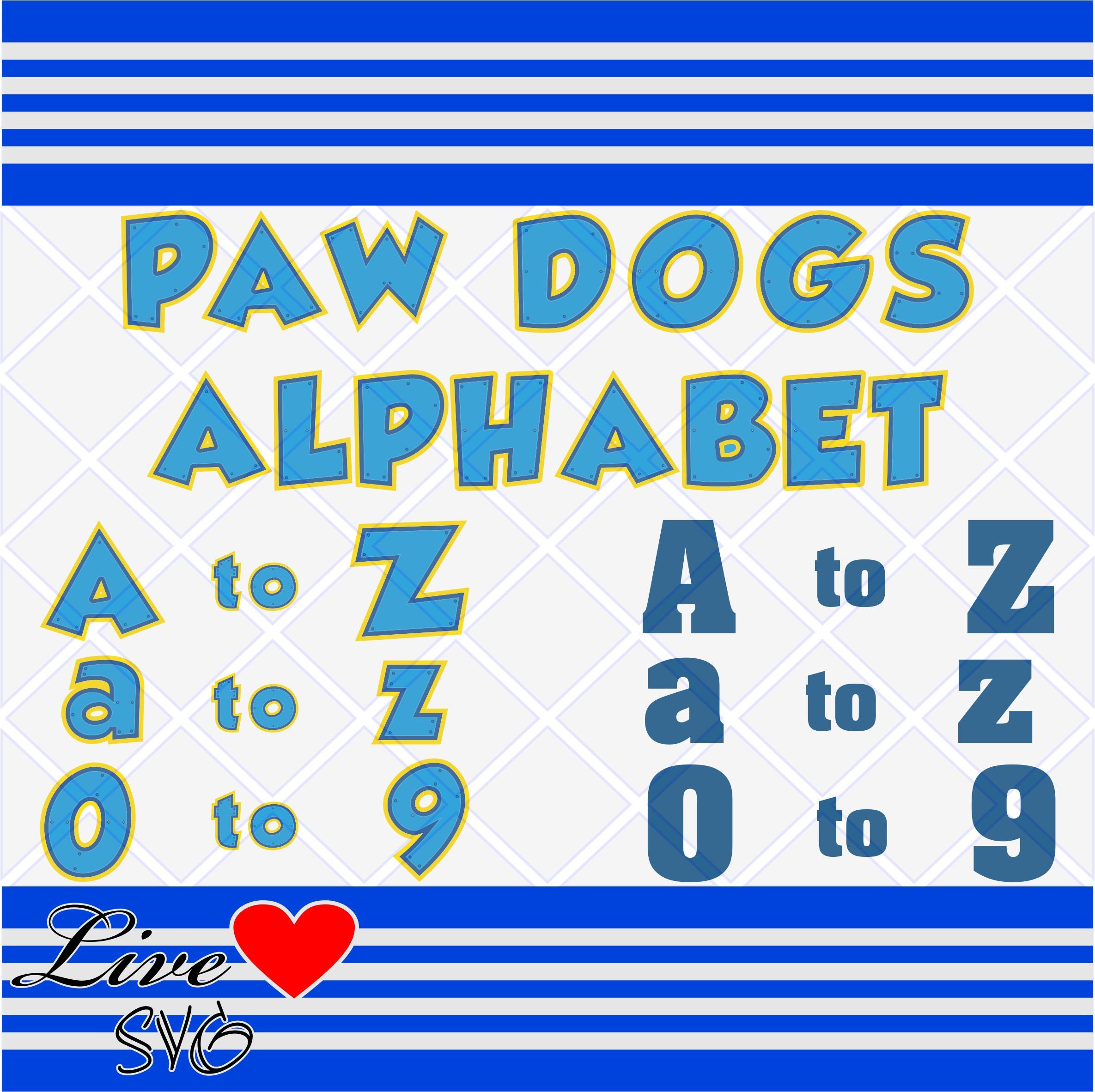 Download Paw Alphabet svg Patrol svg svg files for cricut paw letter