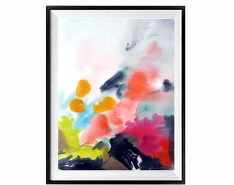 Bold Abstract Painting, Expressive, Painterly abstract, Valentine's Day Sale, Modern, Expressionist, watercolor, original painting, 20 x 14