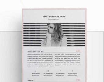 Media Kit Template and Ad Rate Sheet | Blog Media Kit | Branding Kit | Social Media Kit for Bloggers | PSD and DOCX files