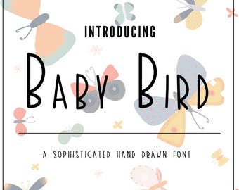 Handwritten Font, Baby bird, Handwriting font, Downloadable Font, Invitation Font, Wedding Invitation, TTF, True Type Font,Handwriting