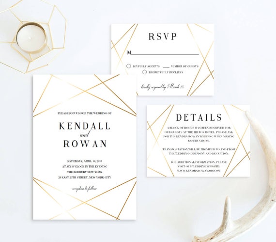 Geometric Wedding Invitations 9