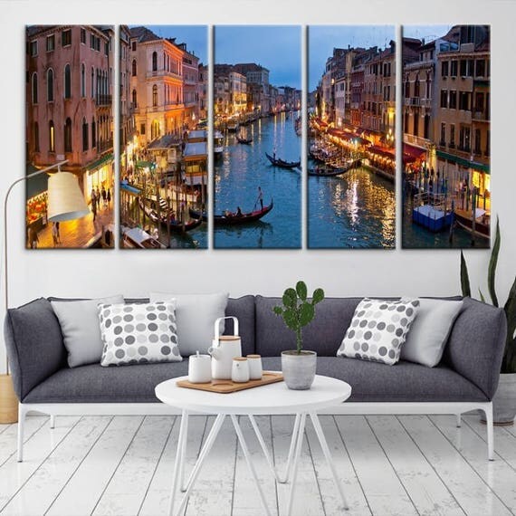 Venice Italy Wall Art Canvas Print Venice Canals and Gondolas