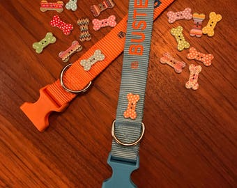 NEON Custom Embroidered Bright Dog Collars