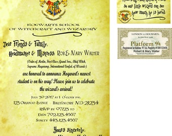 Harry Potter Baby Shower Invitation Set