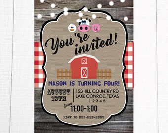 Barnyard Birthday Invitation