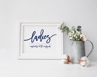 Navy Wedding Bathroom Signs Ladies and Gentle Men restroom signs Reception bathroom signs Modern Wedding bathroom Signs Wedding Restroom