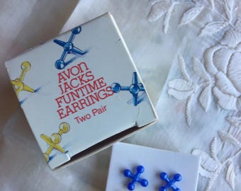 NIB Vintage Avon Jacks Funtime Earrings,set of two, 1987