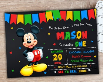 Mickey mouse invites | Etsy