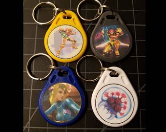 Metroid: Samus Returns Full Set Amiibo NFC Waterproof Keychain Card Tags 3DS Wii U Switch Hard Mode Fusion Suit Reserve Tank