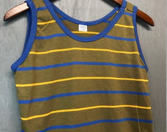 Men's 70's Style Striped Tank Top Shirt