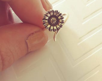 Sunflower Sterling Silver Ring l Stacking Sunflower Ring I Sunflower Jewelry l Boho Sunflower l Sterling Silver Ring l Statement Ring