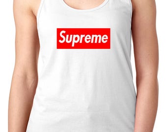 Womens Supreme Tanktop, Red Supreme Box Logo, Supreme Clothing