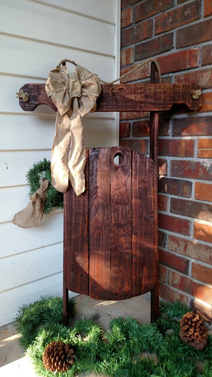 Rustic Christmas Sled Decor Rustic Christmas Sled Decor