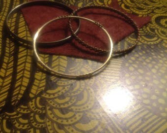Stack 5: Set of 3 Mixed Metal Bangle Bracelets