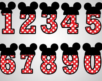 mickey mouse numbers etsy