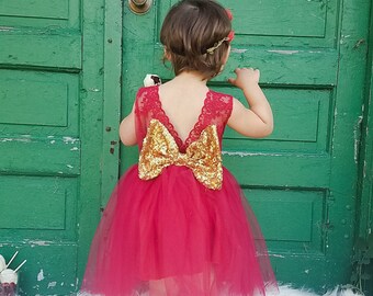 Robe Fille Brodée Motif Noël Chez Ami - Taille 4, En Coton, Sans Manches, Occasion Très Bon état