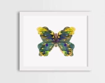 Mint green Butterfly wall art PRINTABLE decor Butterfly art