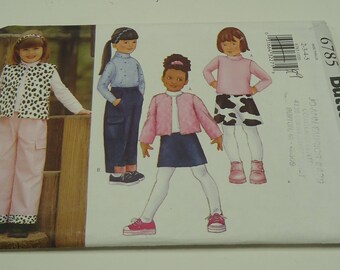 Butterick Childen's/Girl's Jacket, Vest, Top, Skirt And Pants Pattern 6785 Size 2,3,4,5