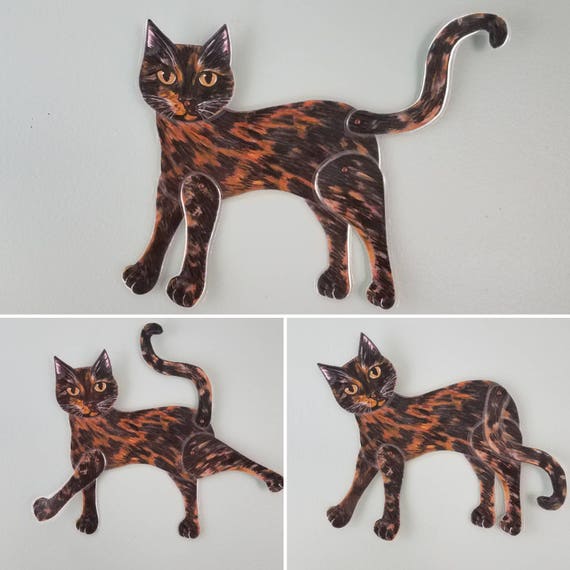 Tortoiseshell Cat Cat Wall Art Articulated Paper Doll