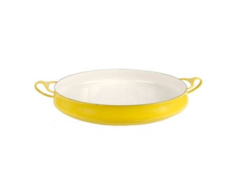 Vintage Dansk Paella Pan - Dansk Kobenstyle - IHQ - Yellow - Dansk Enamel Pan - Jens Quistgaard - Denmark - Danish Modern - 60s Dansk