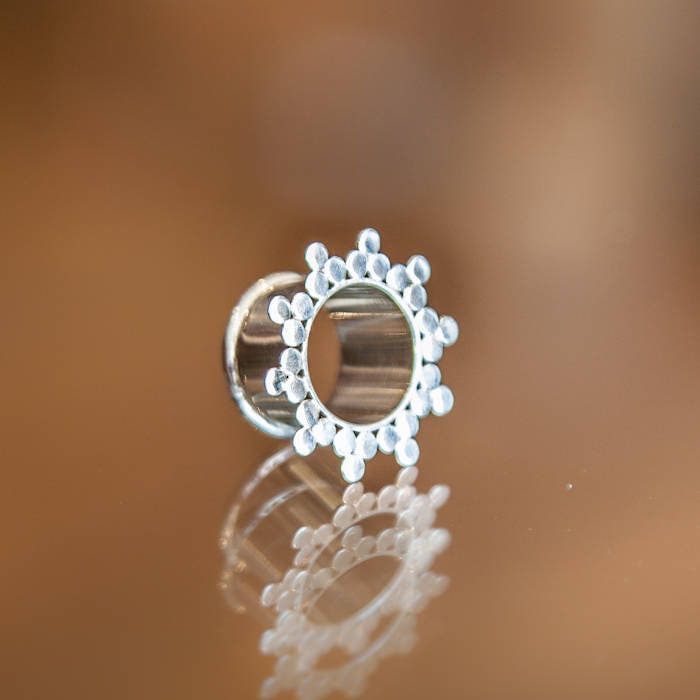 Silver Ear Plug Silver Flesh Tunnel Ear Tunnels Ear Gauge