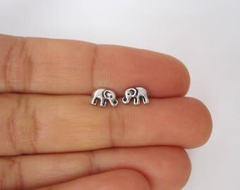 Small ELEPHANT sterling silver stud earrings