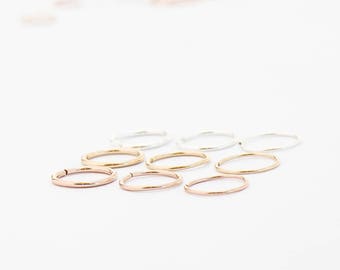 Cartilage Earrings Rose Gold Fill - Hoop Earrings - Endless Hex Helix Hoops - Rose Gold Hoops - Cartilage Jewelry - Endless Hoop Earrings