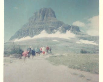 Vintage Snapshot "The Pilgrimage" Out Of Focus Color Snapshot Mountain Clouds Found Vernacular Photo