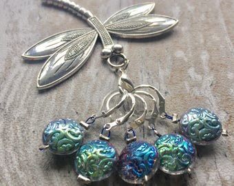 Knitting Stitch Marker Keeper Dragonfly