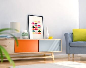 Geometric Art, Mid Century Modern, Abstract Art, Giclee Art Print, Abstract Wall Art, Art Print, Contemporary Art, A3 Print, Home Decor
