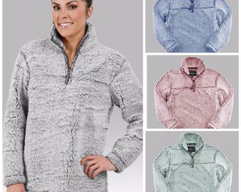 Monogrammed Sherpa Pullover, Women's Monogrammed Sherpa Quarter Zip Pullover, Girls Monogrammed Pullover, Monogrammed Quarter Zip