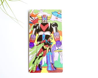 Vintage 1970s print " Goldorak " by Lordky Toei Animato dynamic production pictural Antenne 2, 1978 / robot, kid child room