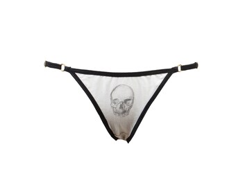 organic coton panties / gift for her / sexy lingerie / halloween panties/ gothic panties / skull panties/ rock panties/knickers/ briefs