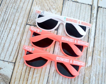 Personalized bachelorette sunglasses, bridal party gifts, girls trip, summer outdoors, colorful sunglasses, bride sunglasses, bridesmaid