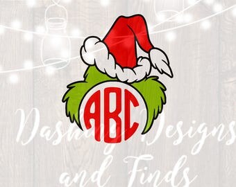 DIGITAL DOWNLOAD svg png christmas svg grinch svg mongogram frame svg monogram svg holiday svg silhouette cricut cut file decal iron on