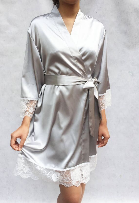 silver bridesmaid robes