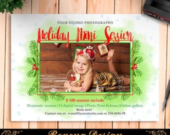 Christmas Mini Session Template - Holiday Mini Session Photography Marketing Board - Christmas Minis - Photoshop Template