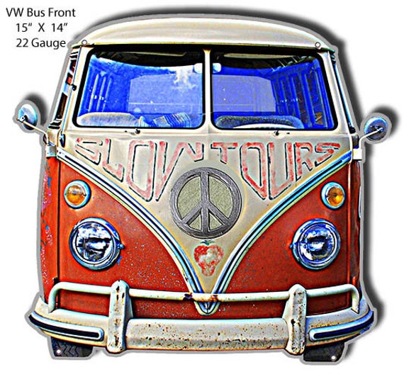 VW Bus Front End Laser Cut Out Garage Shop Flat Metal Sign