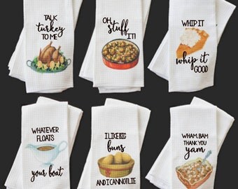 Fall Decor - Funny Kitchen Towels - Fall Towels - Talk Turkey - Autumn Decor - Funny Hostess Gift - Housewarming Gift - Gift for Cook
