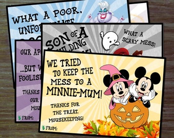DIY Mousekeeping Envelopes { or 5x7 notes } DIY Mousekeeping Disney Vacation Tips Cards Notes Halloween Fall Mickeys Not So Scary Haunted