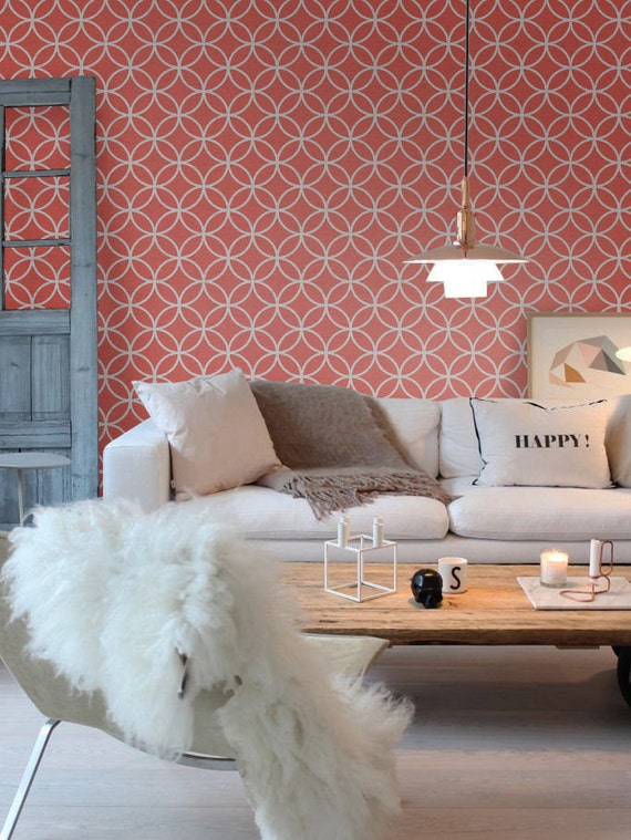 Self adhesive vinyl wallpaper wall decal Circles lattice