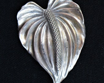 Vintage MING'S Hawaiian ANTHURIUM Flower BROOCH
