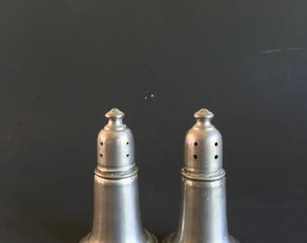 Empire Pewter Glass Weighted Salt and Pepper Shakers