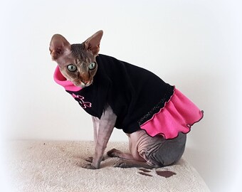 SKULL DRESS, clothes for a Sphynx cat, Sphynx cat clothes, HOTSPHYNX, cat outfit, cat dress